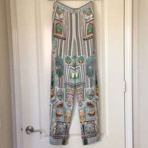 Camilla pink silk printed pants